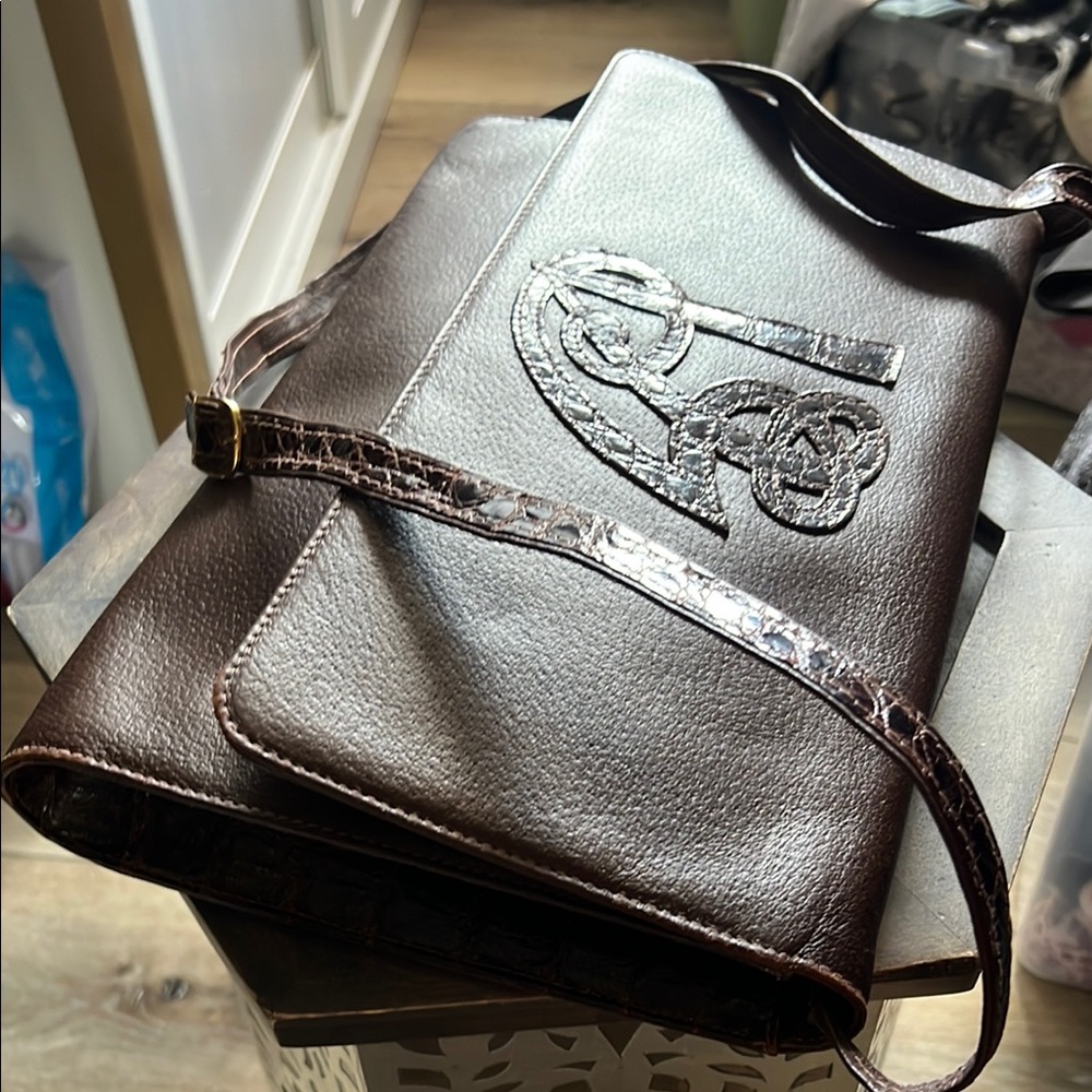 🛑 1 hour sale. Valentino Garavani, Brown Leather Shoulder Bag, 100% authentic - Picture 5 of 16